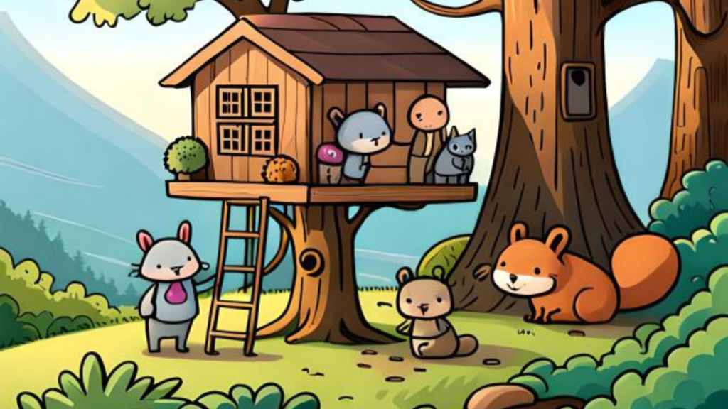 Teamwork Trouble: An Interesting English Short Story of Animal Friends Building a Treehouse Together