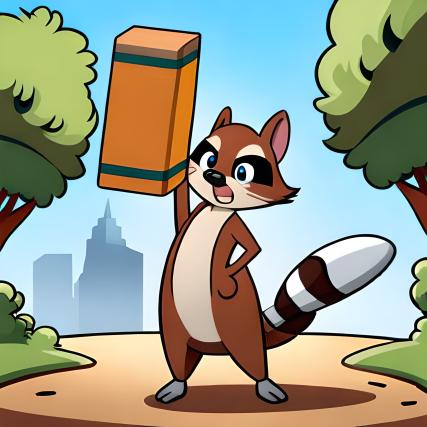 Teamwork-Trouble-An-Interesting-English-Short-Story-of-Animal-Friends-Building-a-Treehouse-Together-raccoon great at lifting heavy material