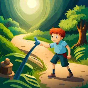 Tomy's Backyard Treasure Hunt with a Mysterious map : English Short Story For Kids-backyard