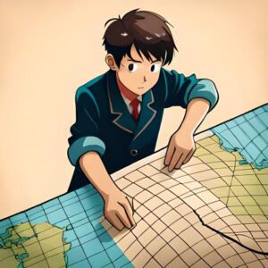 Tomy's Backyard Treasure Hunt with a Mysterious map : English Short Story For Kids-crinkled map