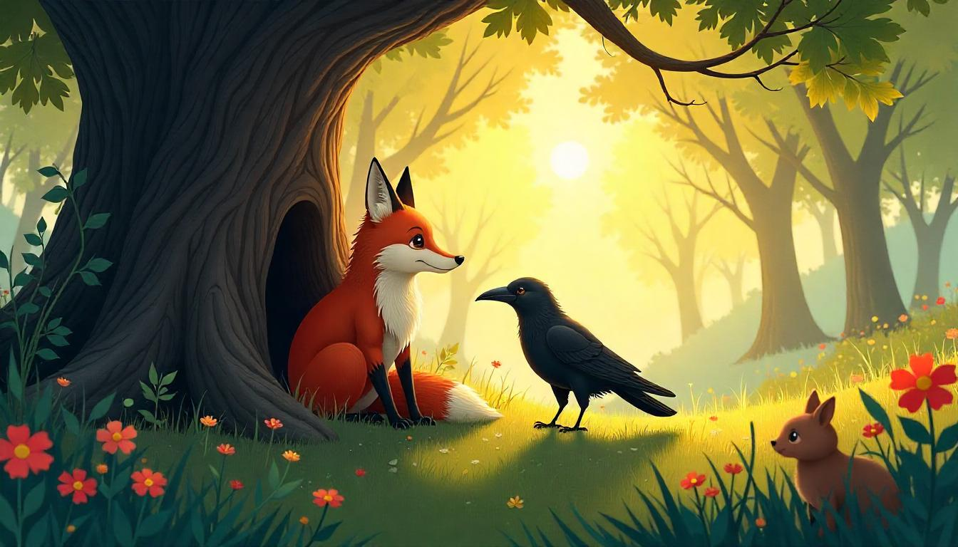 The Kind Fox and the Grateful Crow - An English Short Story for Kids ...