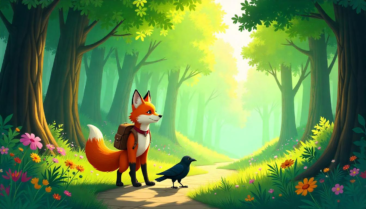 The Kind Fox and the Grateful Crow - An English Short Story for Kids