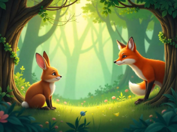 The Clever Rabbit and the Cunning Fox - An English Short Story for Kids